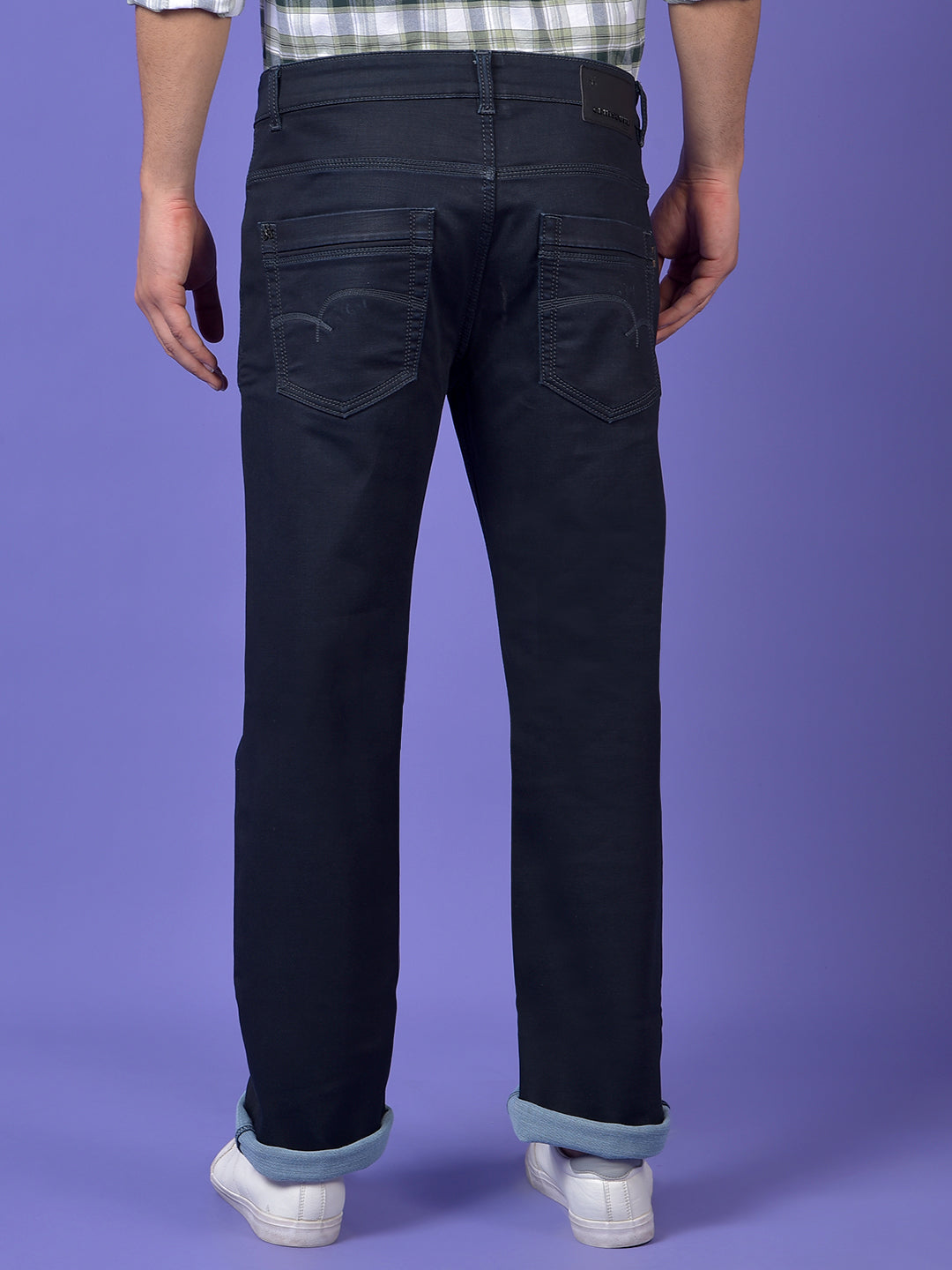 Navy Blue Straight Jeans