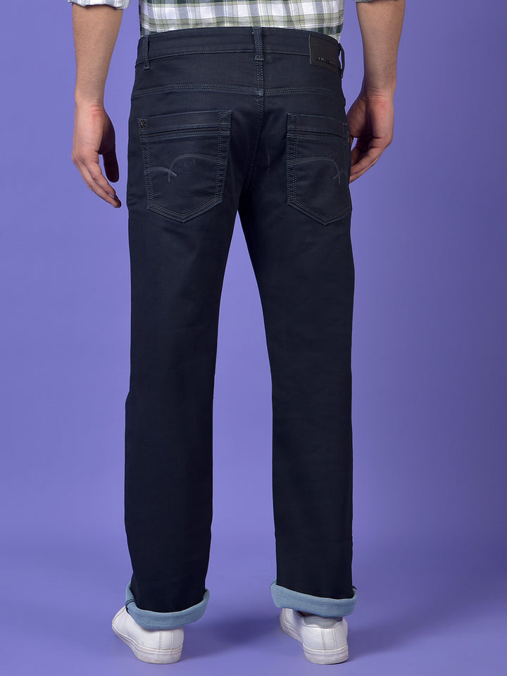 Navy Blue Straight Jeans