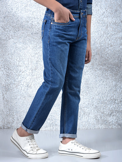 Contemporary Navy Blue Straight Jeans