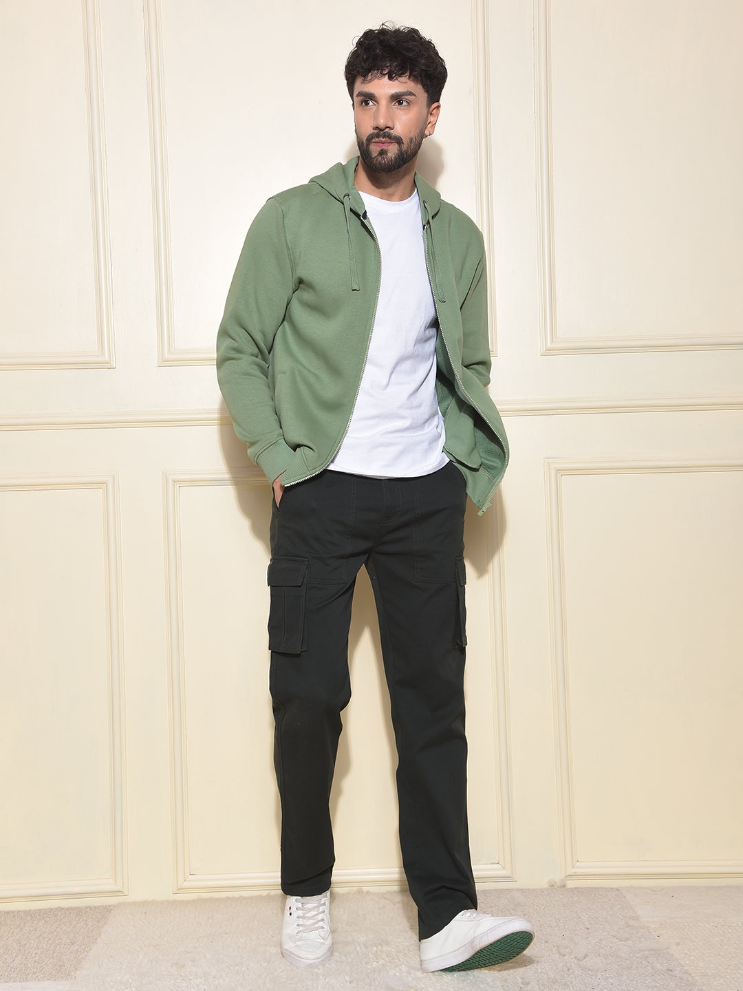 Swanky Green Hooded Neck Sweatshirt