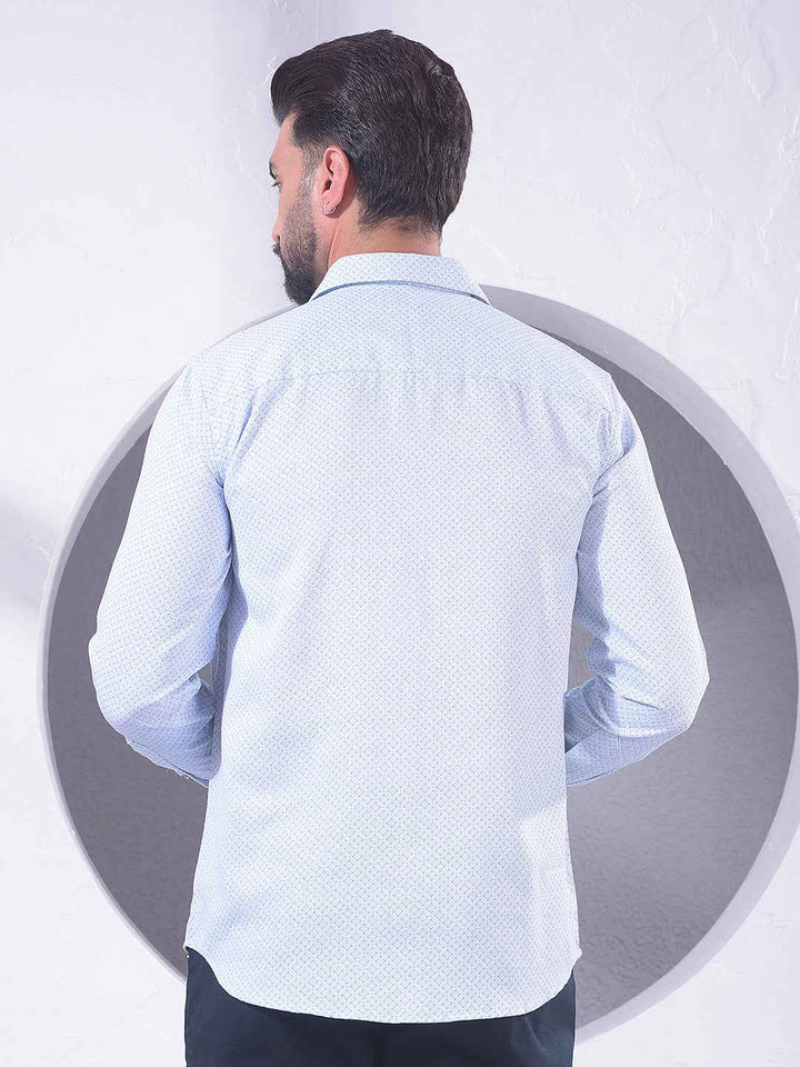 Blue Creative Printed Shirt