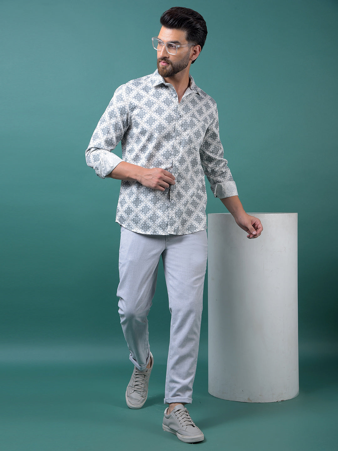 Grey 100% Cotton Trousers