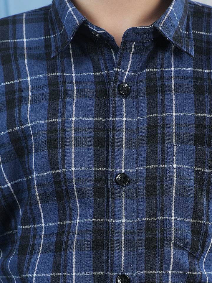 Blue Checked Corduroy Shirt