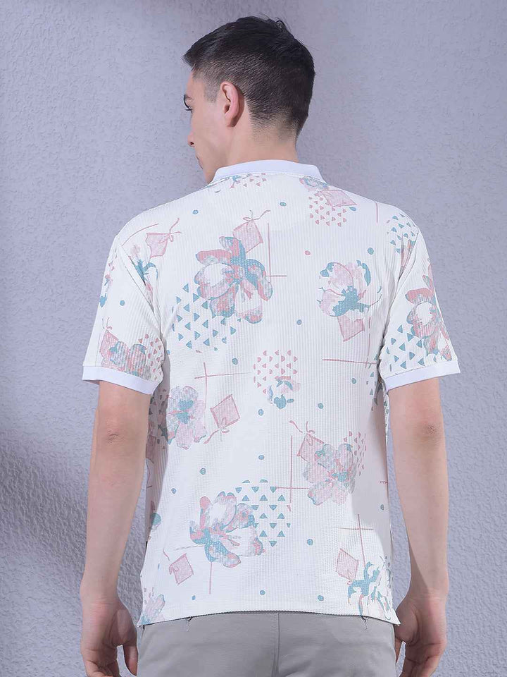 Blue Floral Print T-Shirt