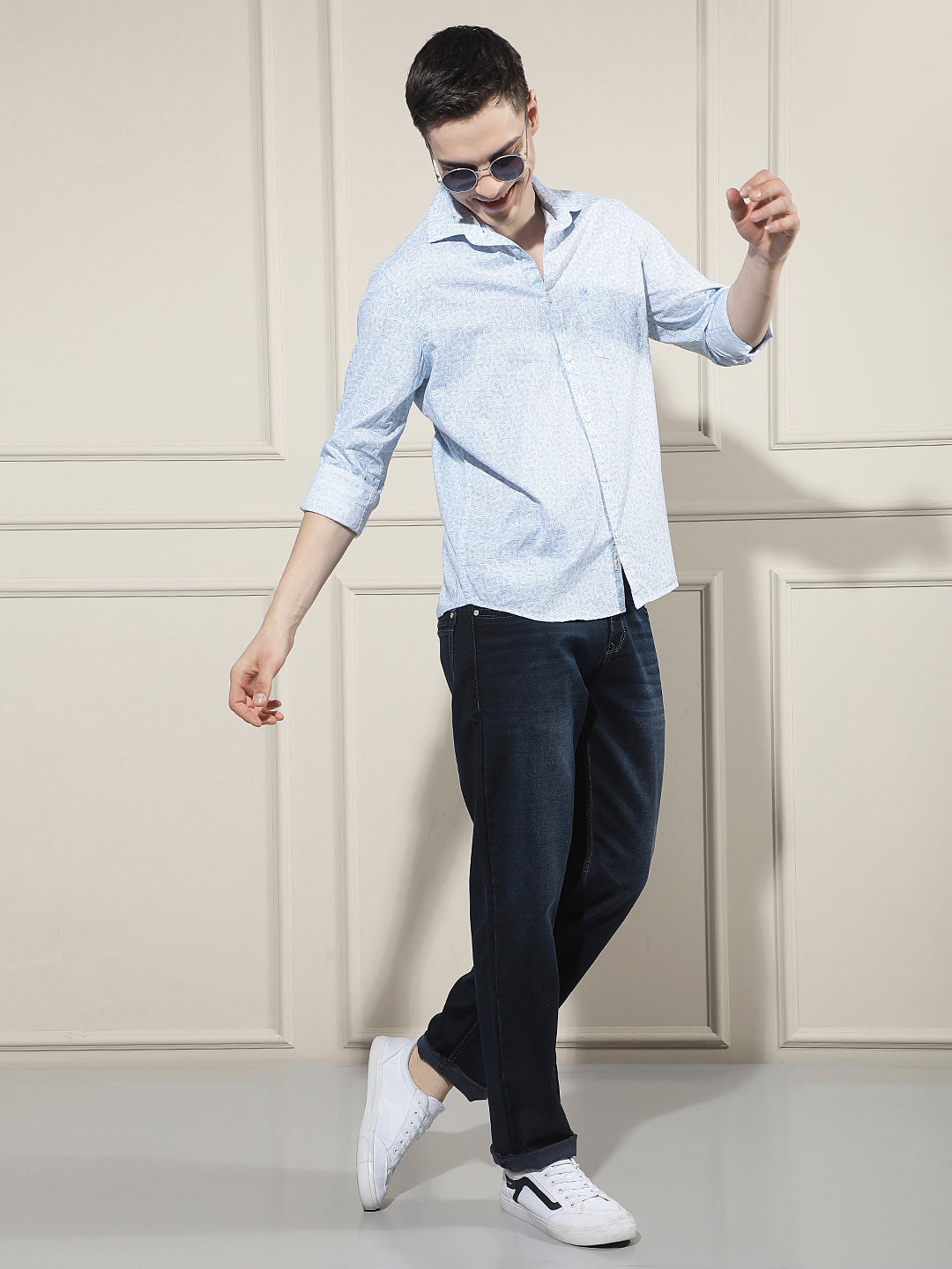 Breeze Blue Printed Shirt