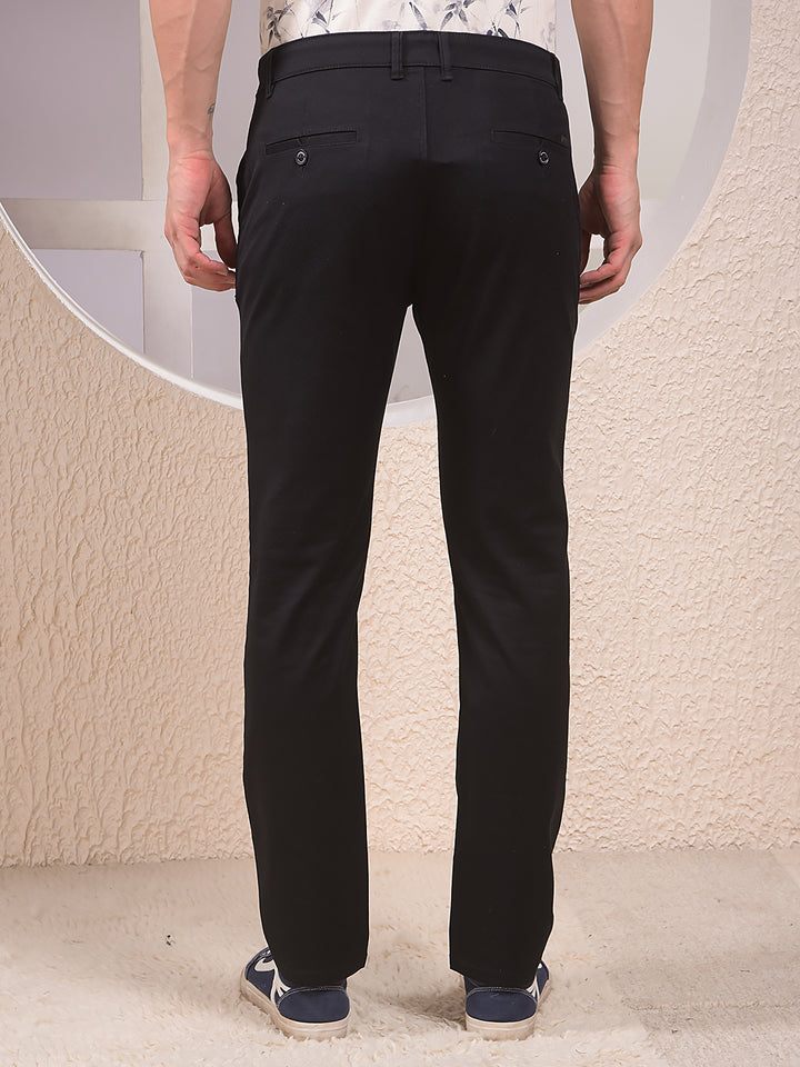 Softedge Casual Chinos Black Trousers