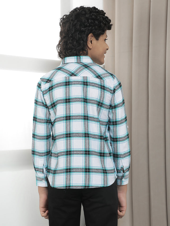 White Checked 100% Cotton Shirt