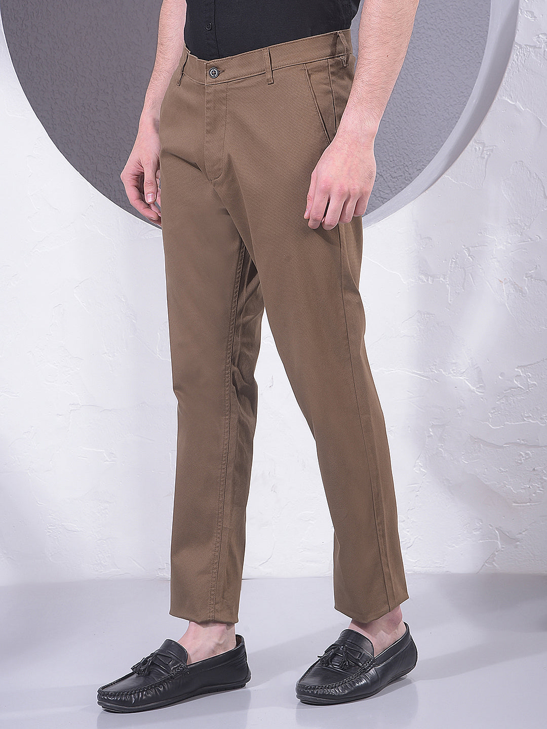 Earthy Brown Printed Trousers