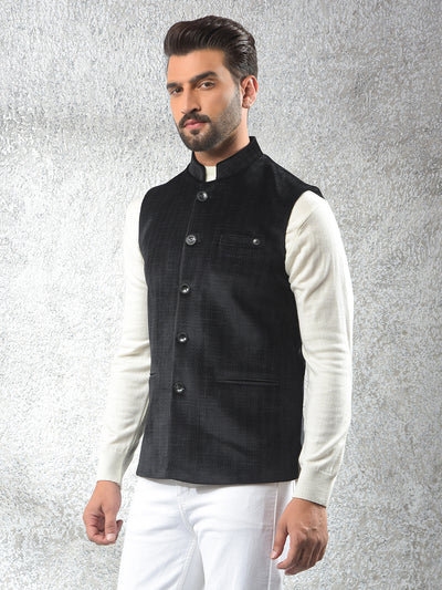Black Printed Waist Coat