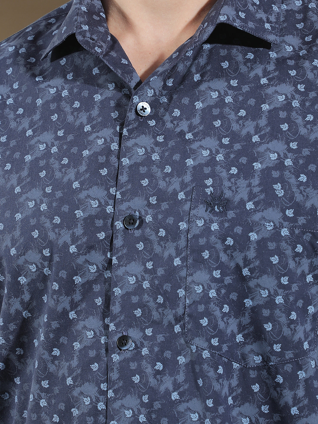 Refined Cobalt Blue Printed Shirt