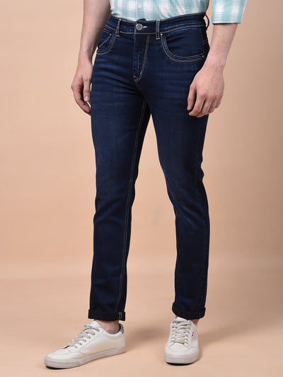 Tailored Trim Navy Blue Jeans