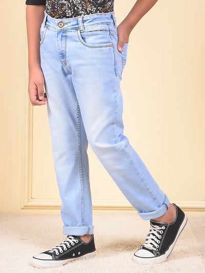 Casual Light Blue Light Wash Jeans