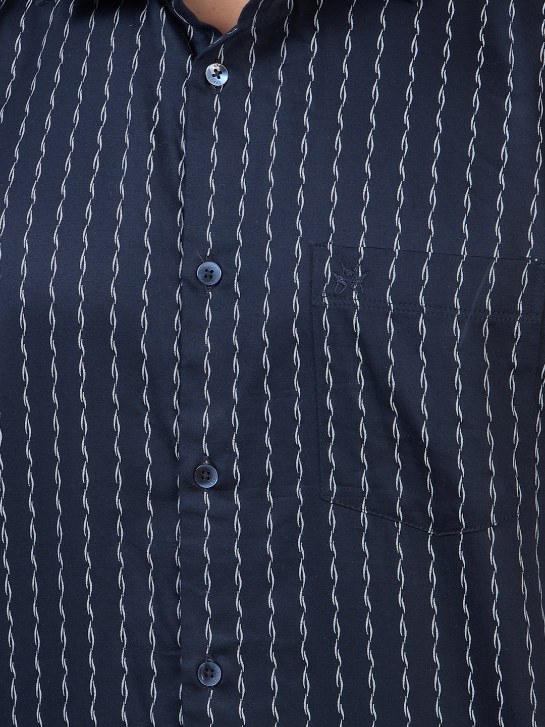 Navy Blue Printed Shirt