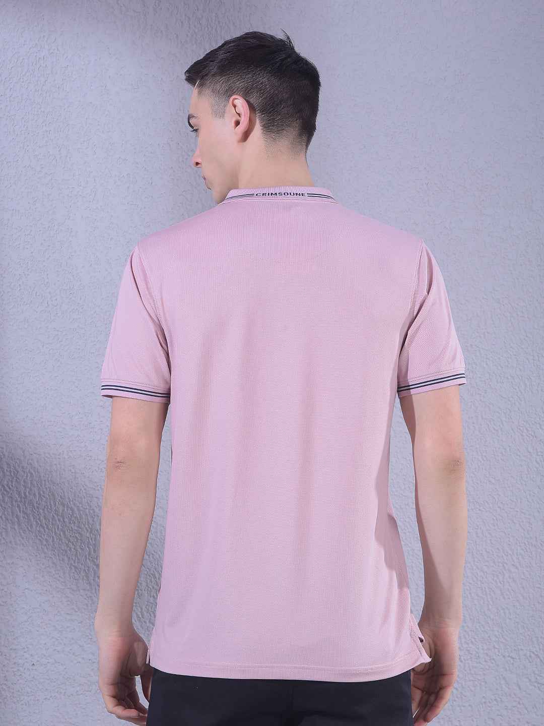 Pink Polo Neck T-Shirt