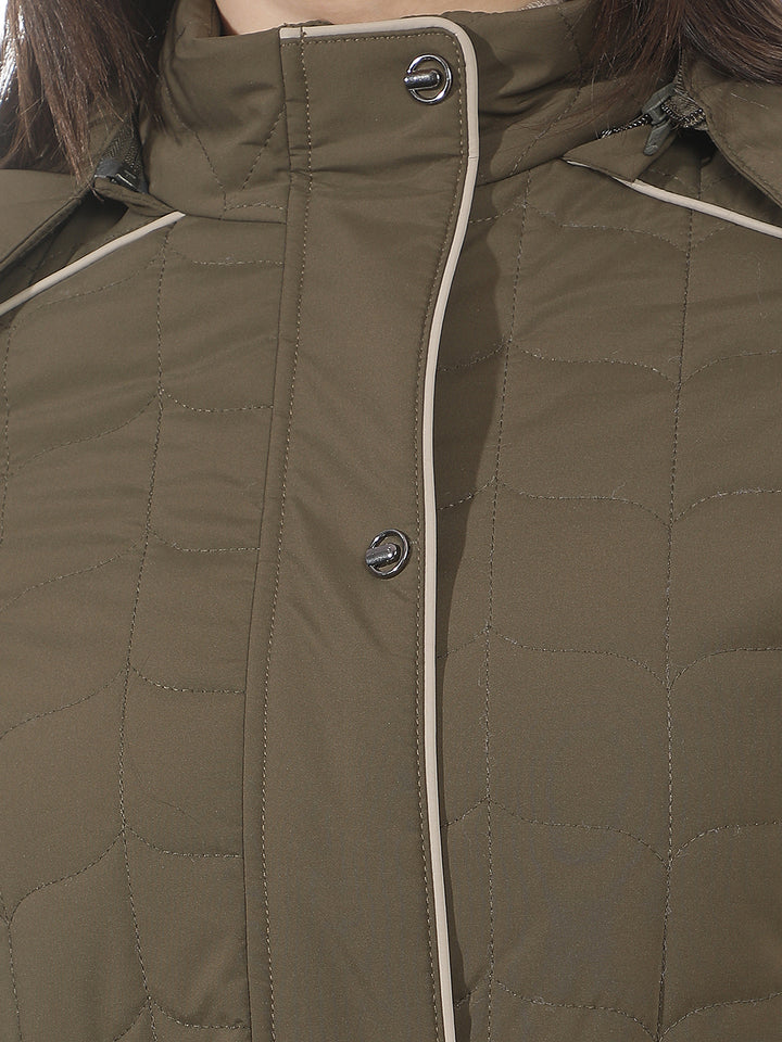 Olive Hooded Puffer Jacket
