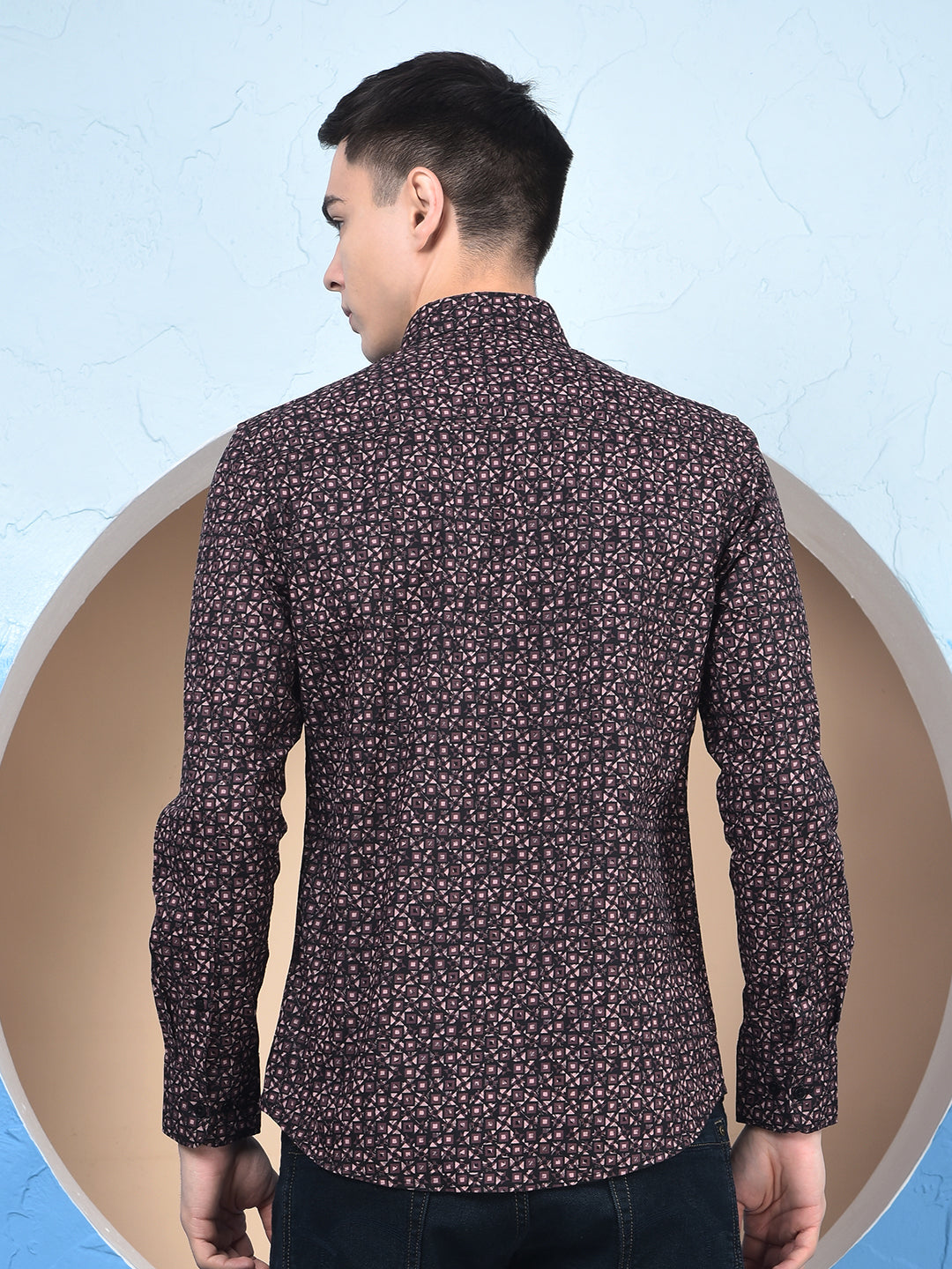 Purple Abstract Print 100% Cotton Shirt