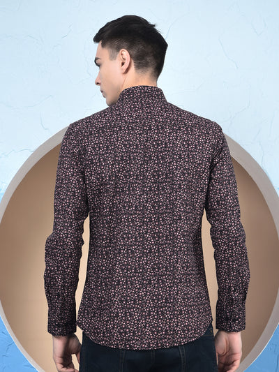 Purple Abstract Print 100% Cotton Shirt
