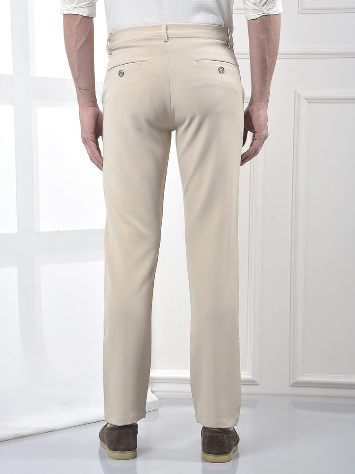 Beige Korean Fit Trousers