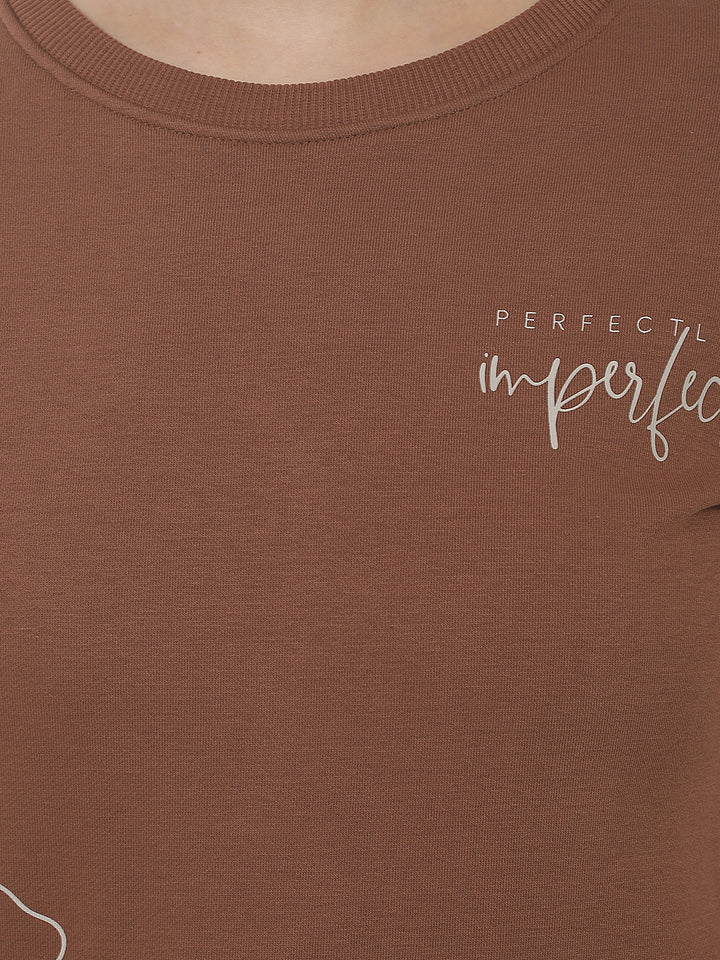 Brown Graphic Print Sweatshirt
