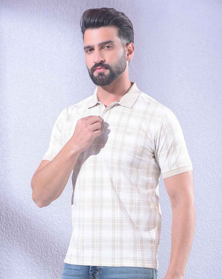 Beige Floral Print T-Shirt