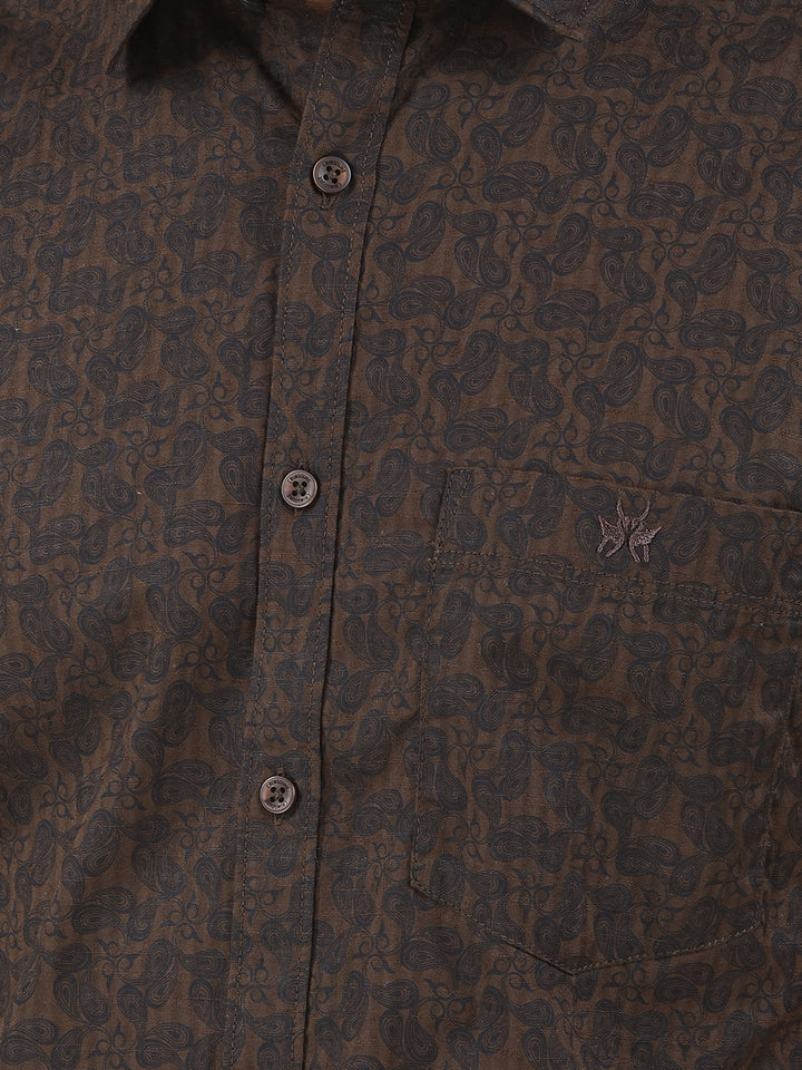 Fresh Aura Brown Printed Shirt