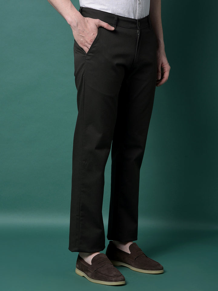 Olive Straight Trousers-Men Trousers-Crimsoune Club