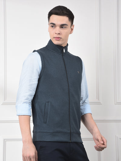 Gritty Blue Sleeveless Sweatshirt