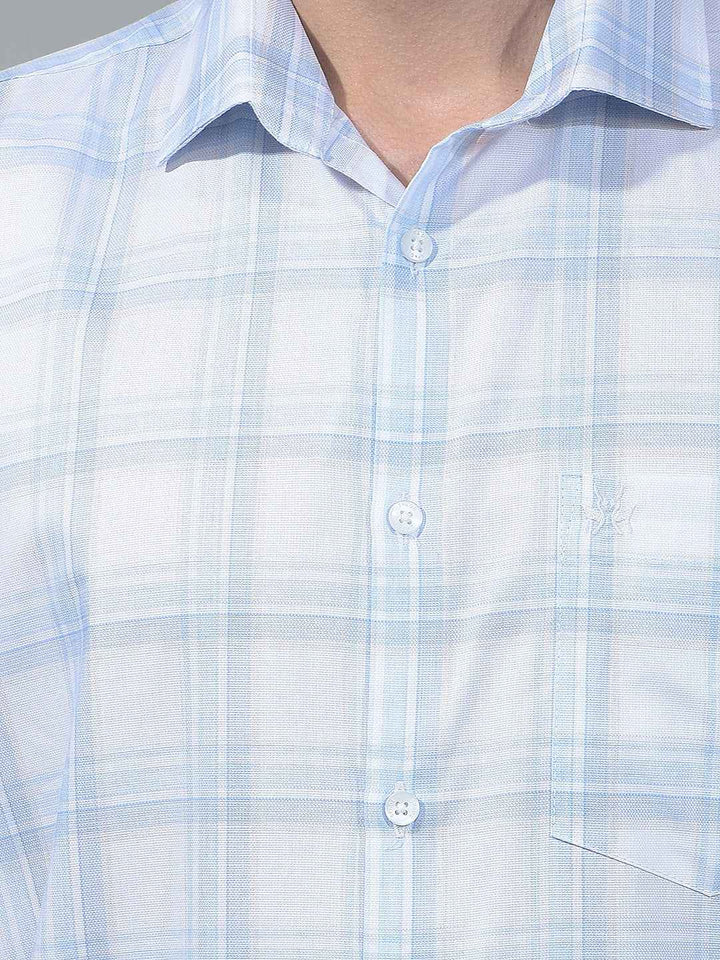 Blue Checked 100% Cotton Shirt