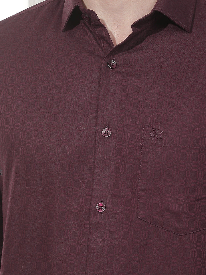 Maroon Abstract Print Shirt
