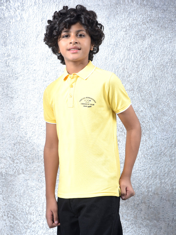 Dynamic Energy Yellow Polo Neck T-Shirt