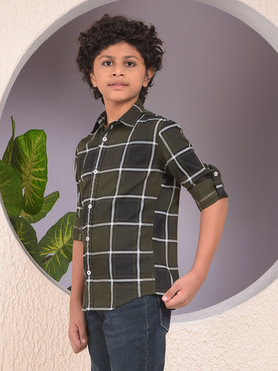Green Checked 100% Cotton Shirt