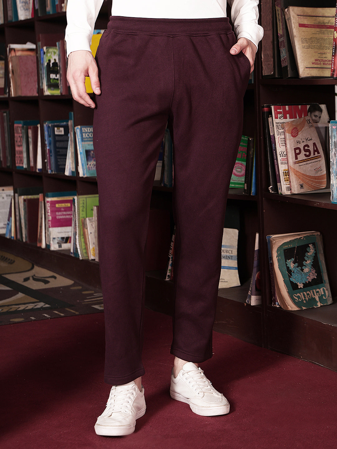 Refined Velvet Wine Trackpants