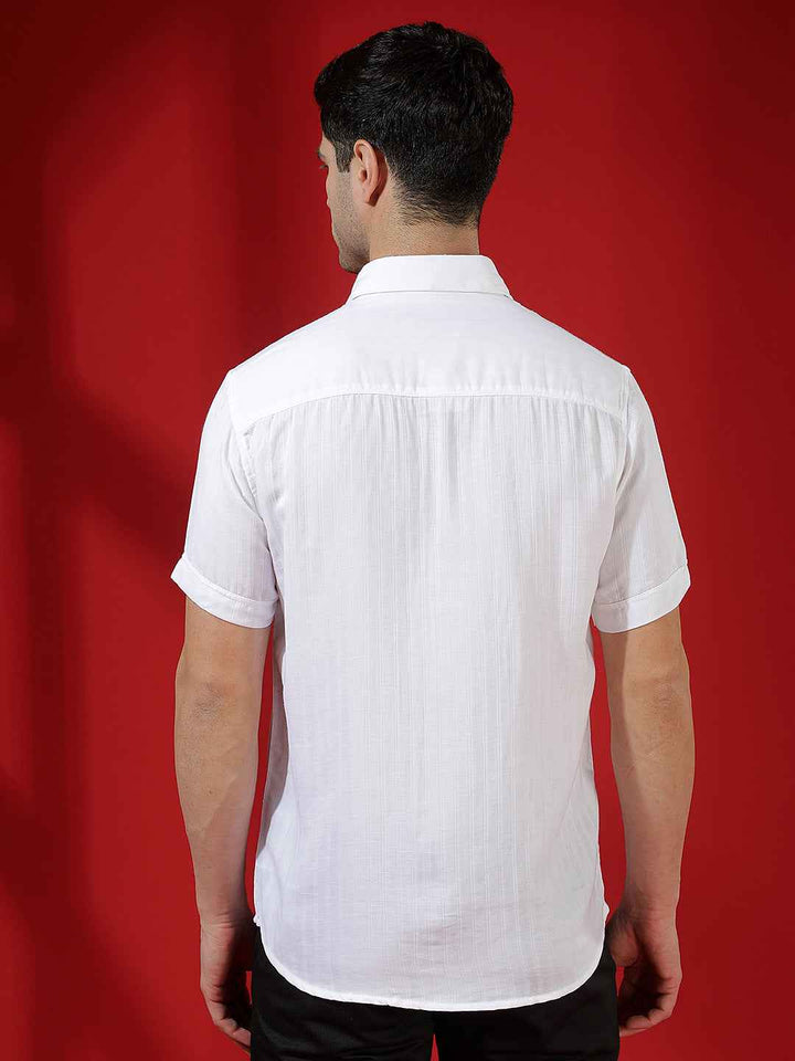 White Sleek Texture Shirt