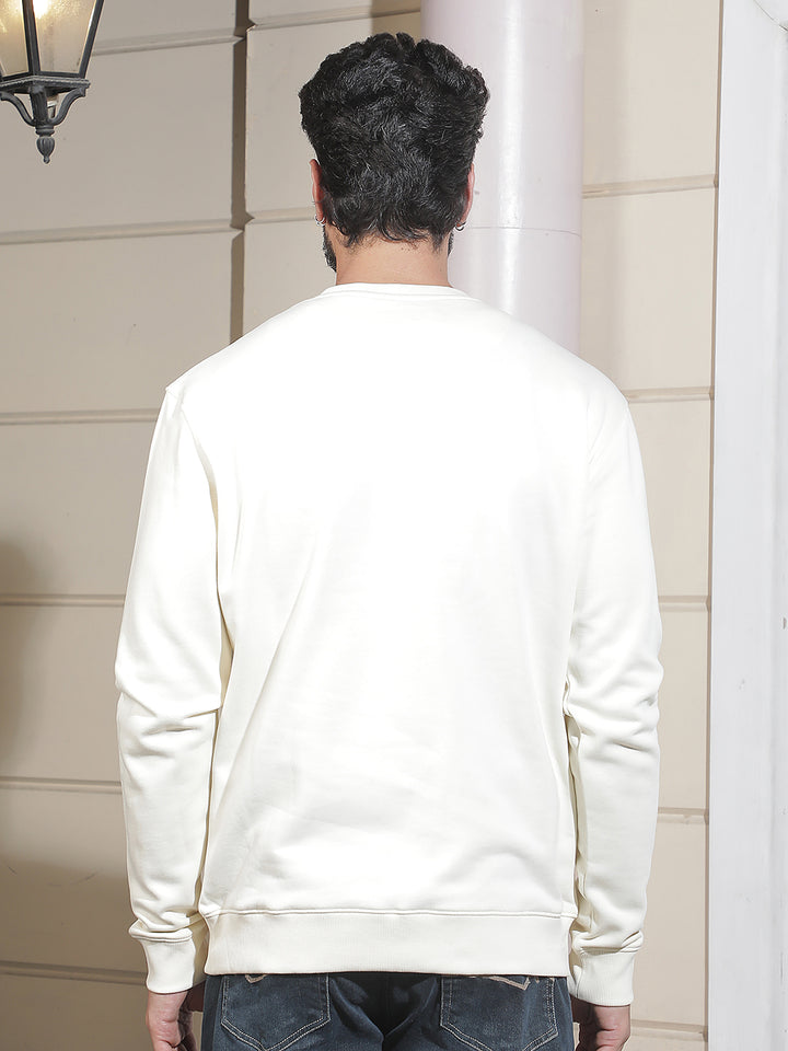 Cream Graphic Print Sweatshirt