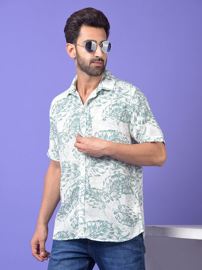 Green Floral Print Shirt