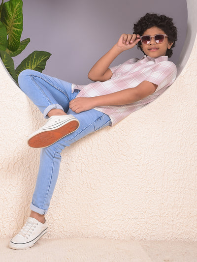 Stylish Tapered Fit  Light Blue Jeans