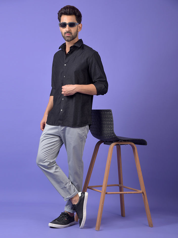 Black Textured Shirt