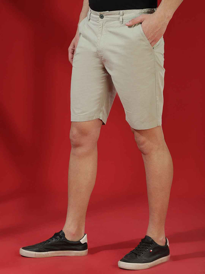 EcoMint Green Cotton Chinos Shorts