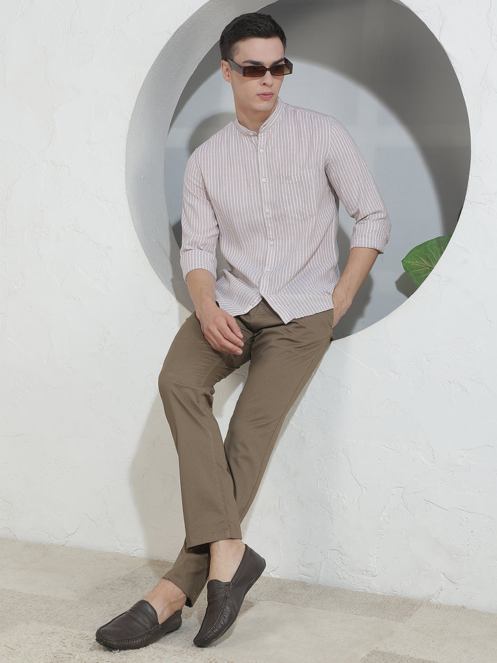 Luxe Safari Khaki Printed Trousers