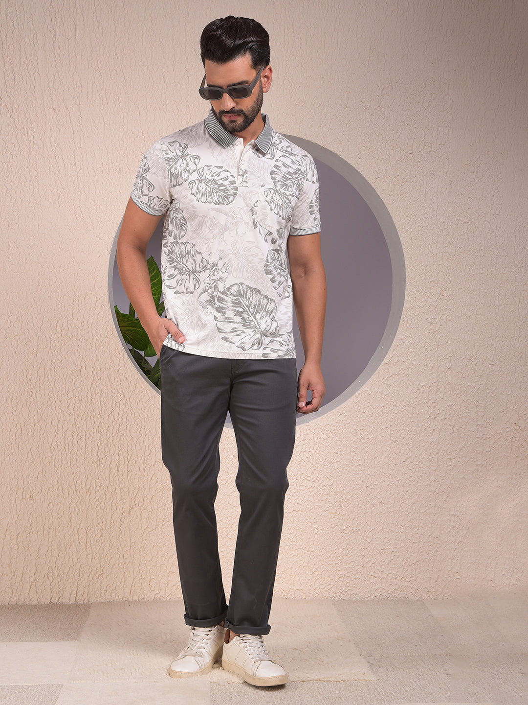 Pine Grey Dobby Finish Trousers