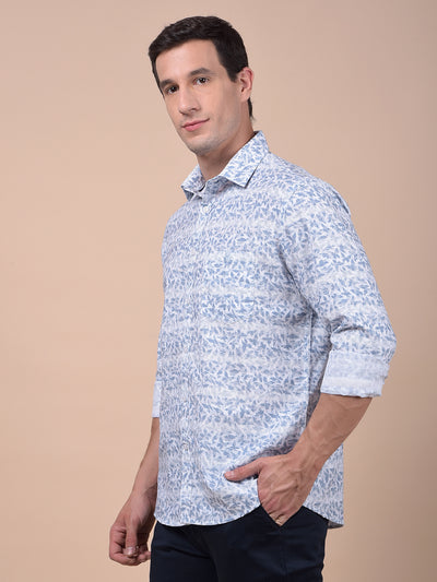 Blue Floral Print Shirt