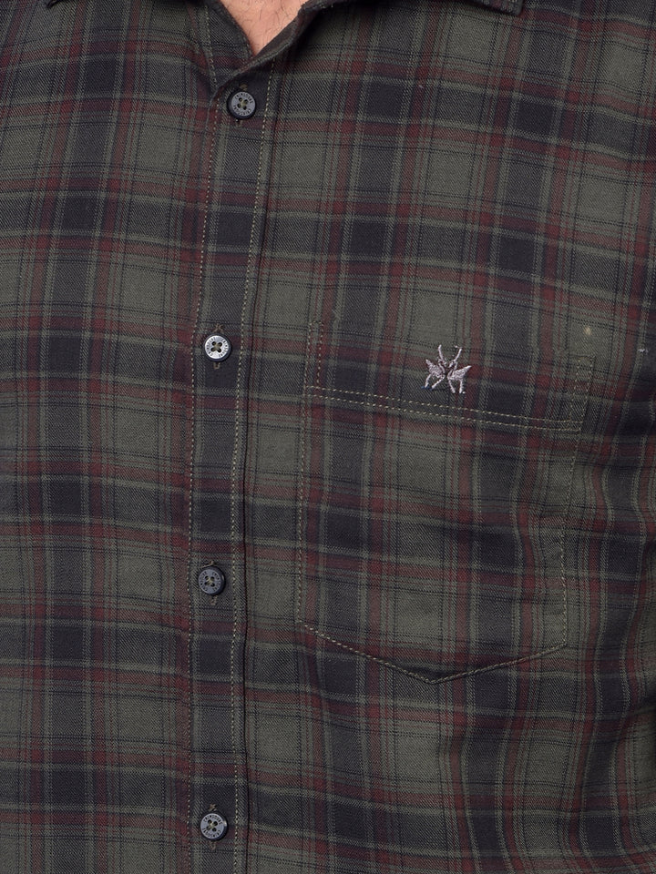 Green Checked 100% Cotton Shirt