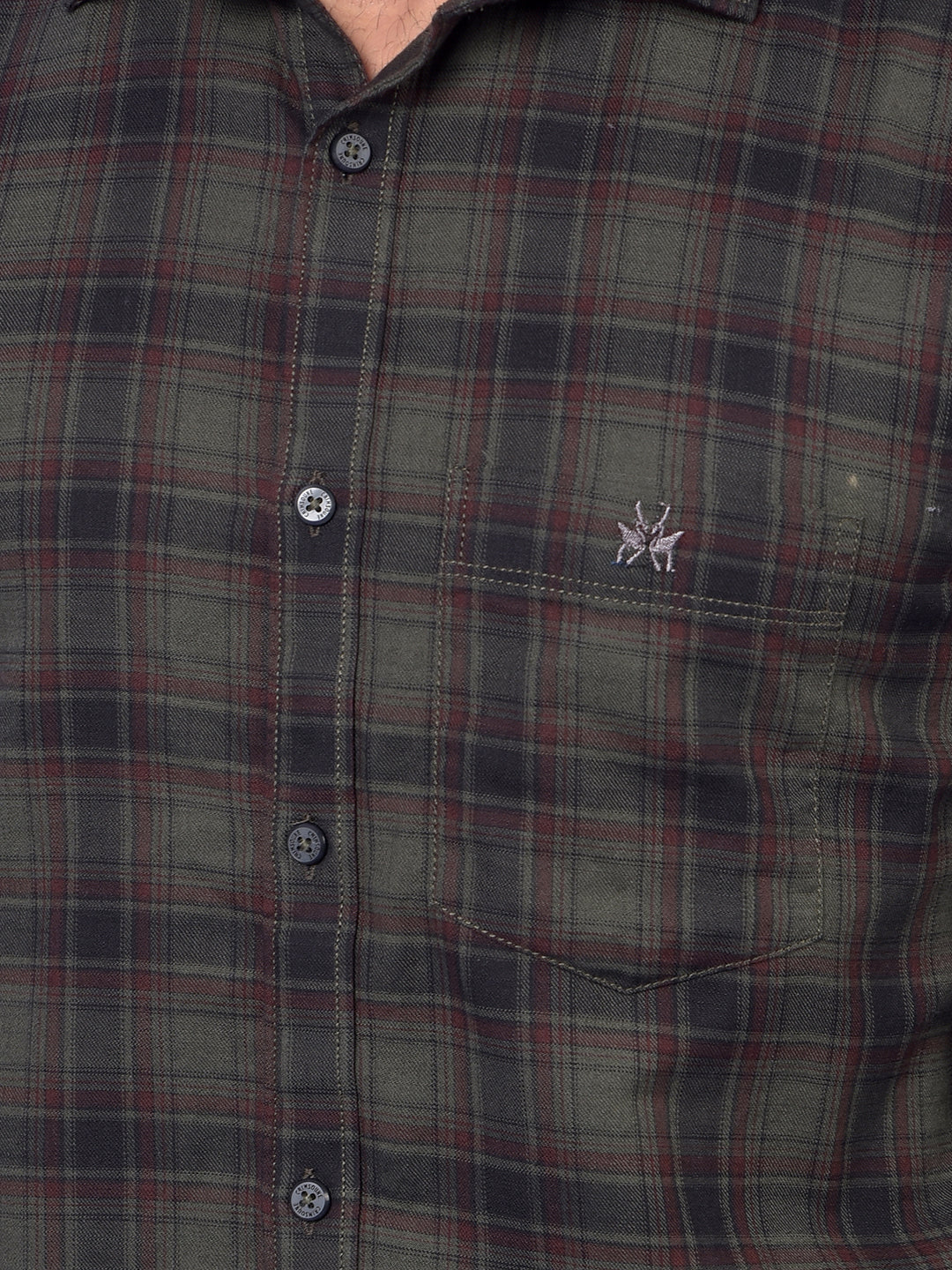 Green Checked 100% Cotton Shirt