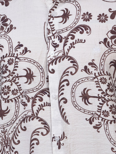 Brown Floral Print Shirt