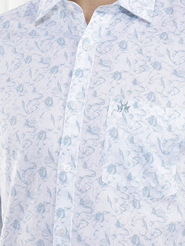 White Printed 100% Cotton Shirt