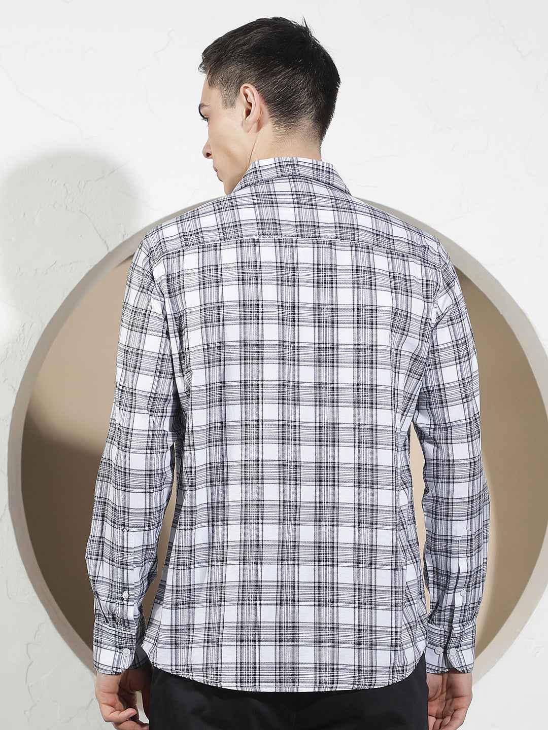 White Checked 100% Cotton Shirt