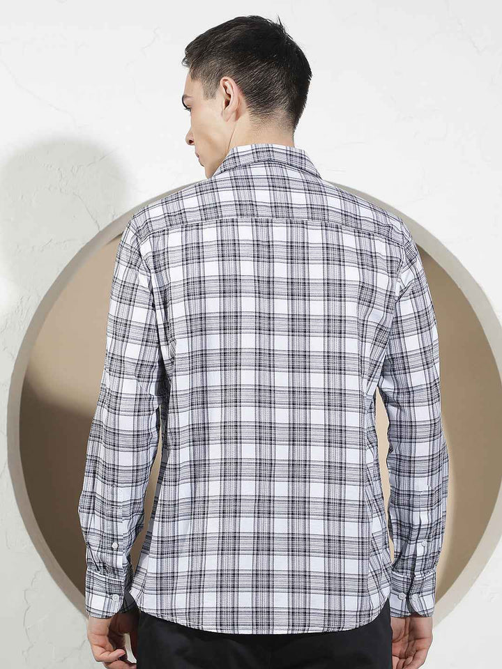 White Checked 100% Cotton Shirt