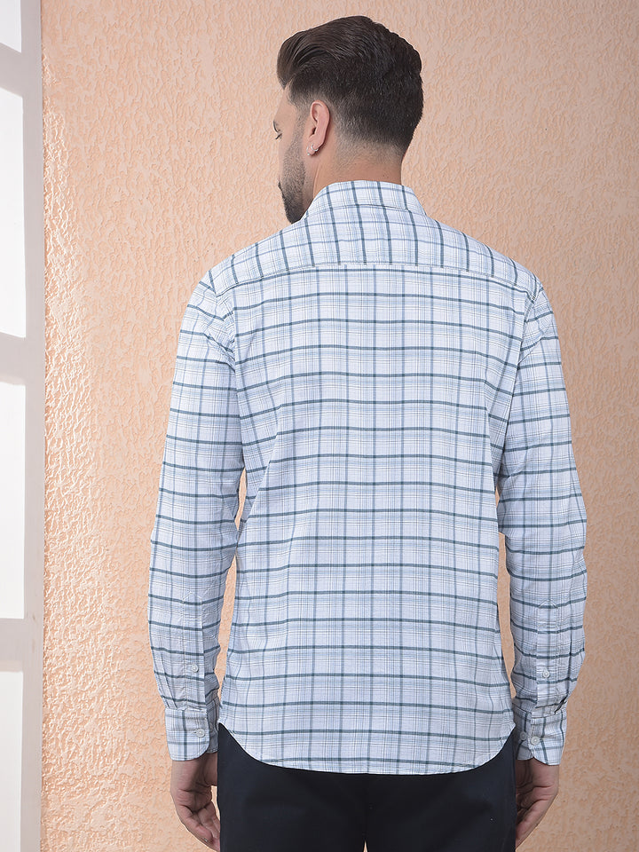Blue Checked 100% Cotton Shirt