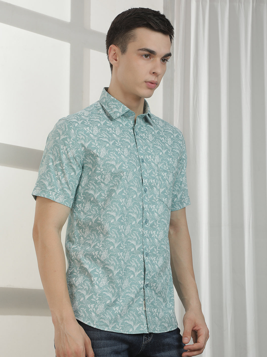 Green Floral Print Shirt