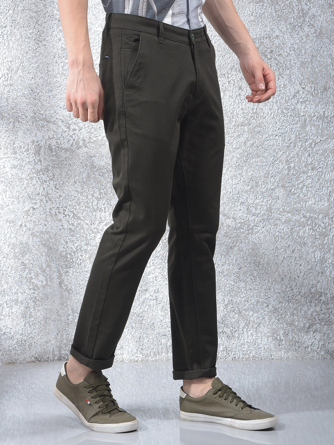 Premium Finish Olive Printed Trousers
